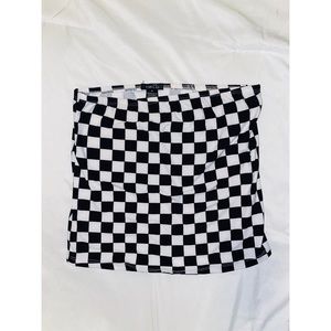 Checkered print tube top